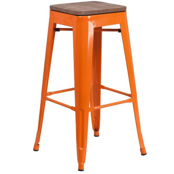 Flash Furniture 30 in. Orange Bar Stool
