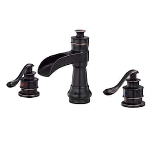 8 in. Widespread Double Handle 3 Holes Bathroom Sink Faucet in Oil Rubbed Bronze