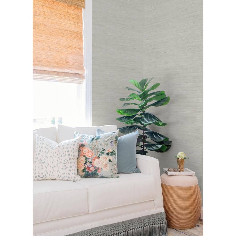 Grey 3D Grasscloth Peel and Stick Wallpaper Roll