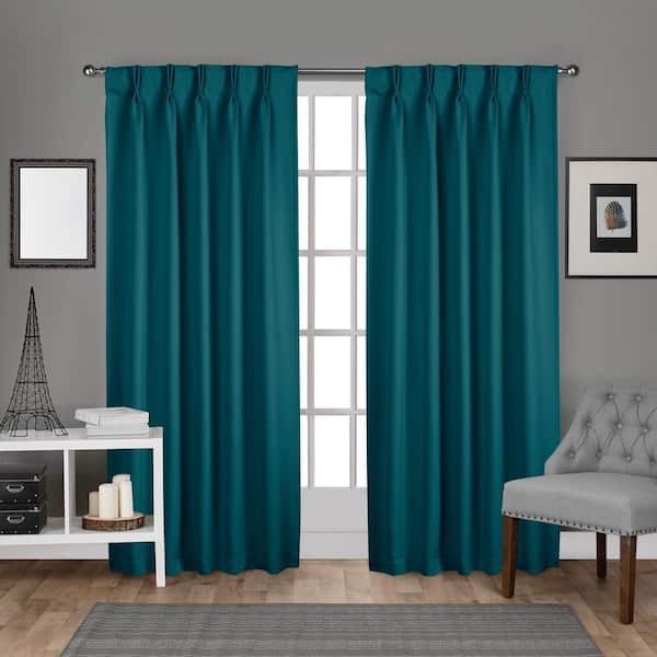 EXCLUSIVE HOME Sateen Charcoal Solid Woven Room Darkening Double