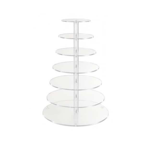 7-Tier Cake Stand, Clear Round Cupcake Stands, Acrylic Wedding Cupcake Tower Stand, Cupcake Display Stand for Dessert