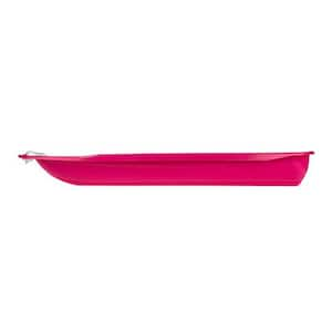 Kids 48 in. 1 Person Plastic Snow Toboggan Sled with Pull Rope, Pink