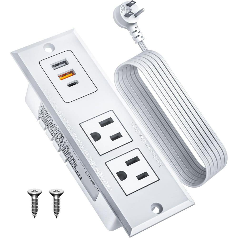 6ft Cord 2-Outlet 2 USB-A Ports 1 USB-C Port Surge Protector with Recessed Space-Saving Design for Furniture price history on PriceWatchPro