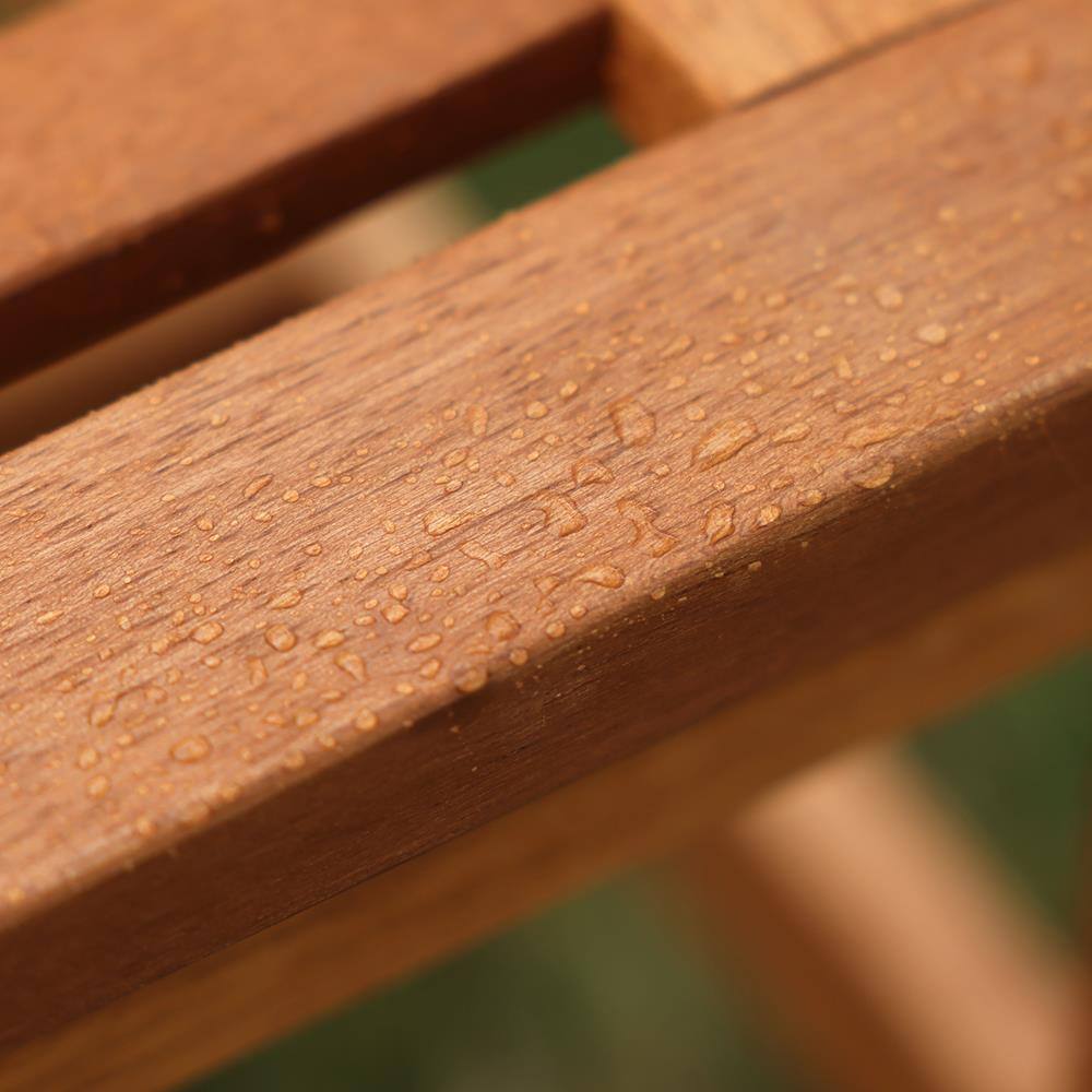 Natural Teak Finish Solid Wood Outdoor Loveseat Bench
