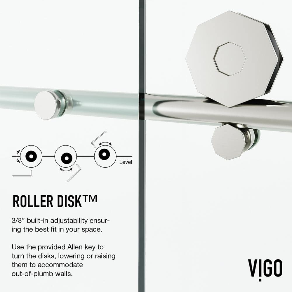 Elan Hart 72" Frameless Sliding Shower Door with Clear Glass