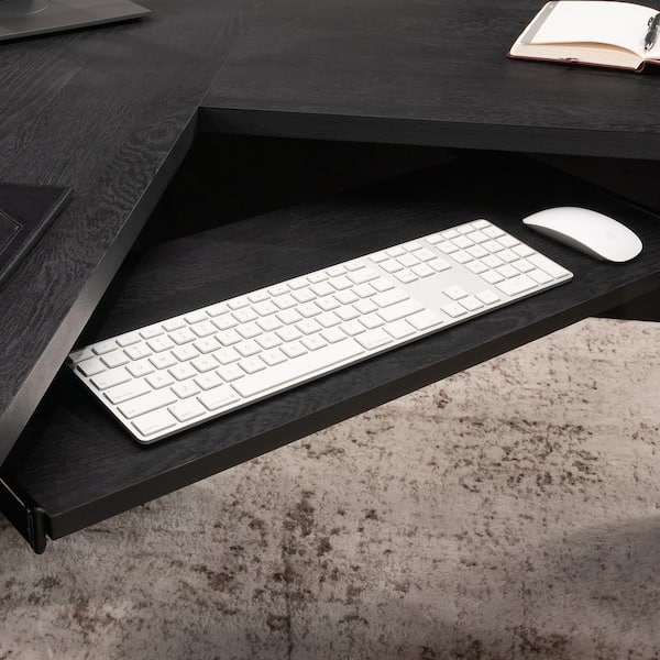 SAUDER Tiffin Line 65.984 in. L-Shape Raven Oak Computer Desk with