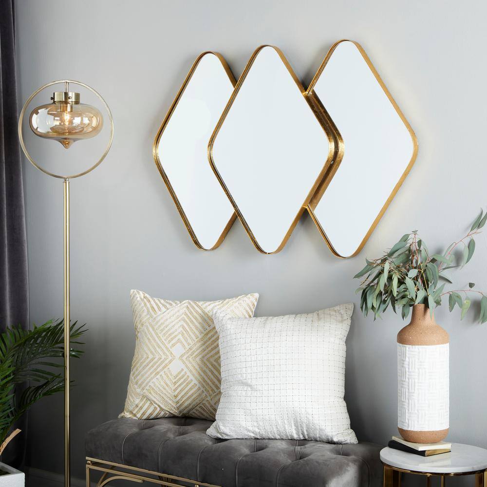 Full Length Oval Gold Wood Decorative Mirror