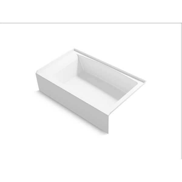 Entity 60 in. x 36 in. Soaking Bathtub with Right Drain in White
