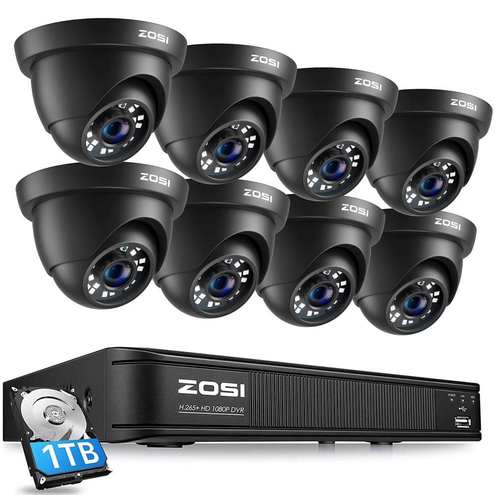 8-Channel 5MP-Lite 1TB DVR Security Camera System with 8 1080p Outdoor Wired Cameras, Surveillance System -  ZOSI, 8VM-418B8S-10