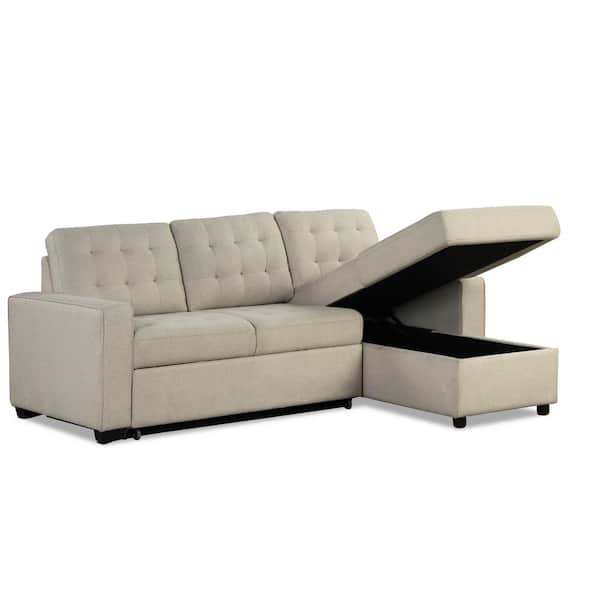 Serta - Harmon L-Shaped Fabric 2-Piece Sectional Sofa - Cream