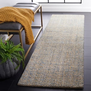 Abstract Blue/Gold 2 ft. x 8 ft. Abstract Striped Runner Rug