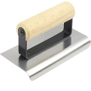 6 in. x 3 in. Stainless Steel Hand Edger with 3/8 in. R and Wood Handle