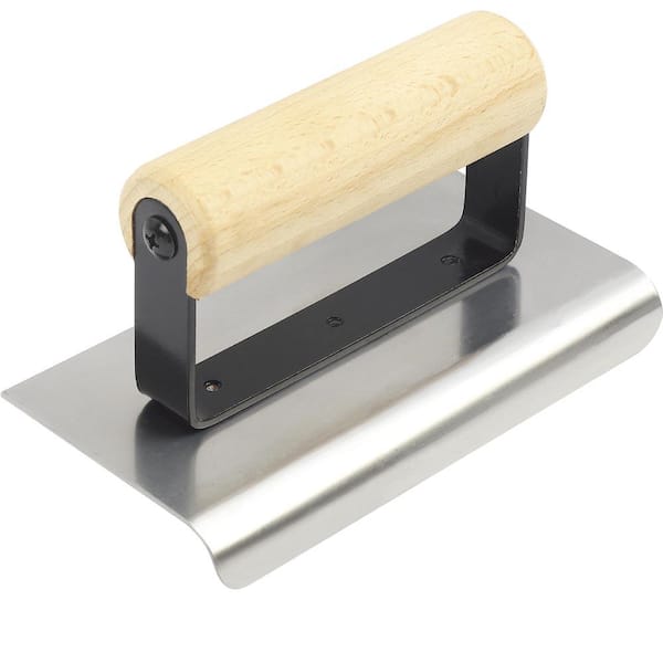Anvil 6 in. x 3 in. Stainless Steel Hand Edger with 3/8 in. R and Wood Handle