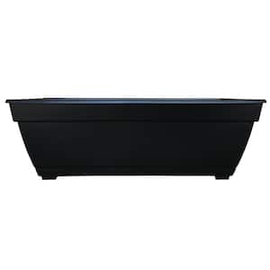 Newbury Extra Large 26.85 in. x 12 in. 17 qt. Black Resin Deck Box Outdoor Planter