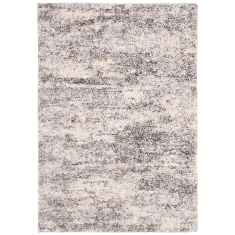 Gray and Cream 6' x 9' Shag Area Rug