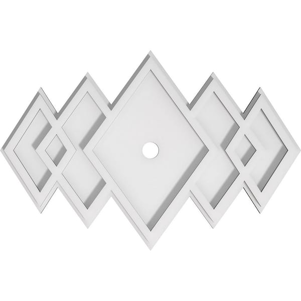 Ekena Millwork 18 in. x 12 in. x 1 in. Zoe Architectural Grade PVC Contemporary Ceiling Medallion