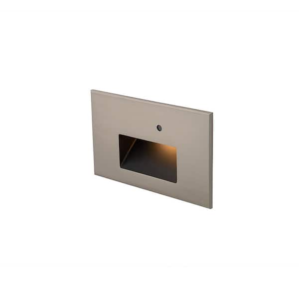 WAC LANDSCAPE Step and Wall Light Hardwired Integrated LED 120-Volt Brushed Nickel on Aluminum Alloy 3000K with Photocell