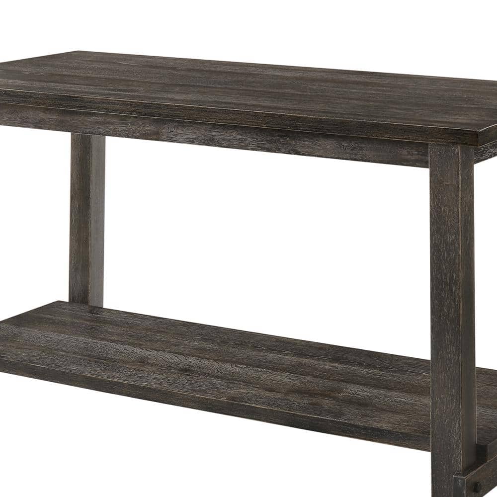 Weathered Gray Wood Rectangular Counter Height Dining Table