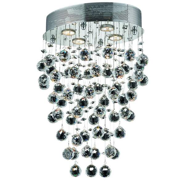 Elegant Lighting 4-Light Chrome Chandelier with Clear Crystal