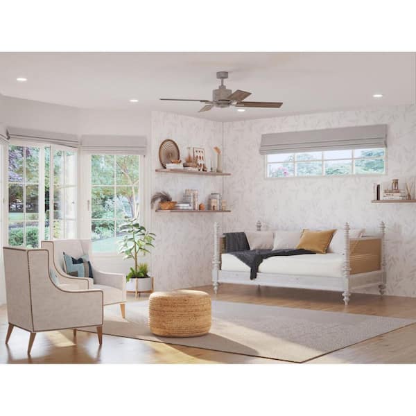 Bedwin 56 in. Indoor Galvanized Finish Transitional Ceiling Fan with Remote Included for Great Room and Living Room