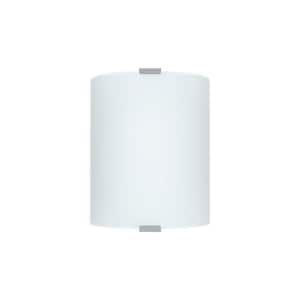 Grafik 7 in. W x 8.25 in. H 1-Light Chrome Wall Sconce with Satin Glass Shade