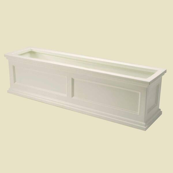 Madison 11 in. x 34 in. White Polyethylene Resin Window Box-DISCONTINUED