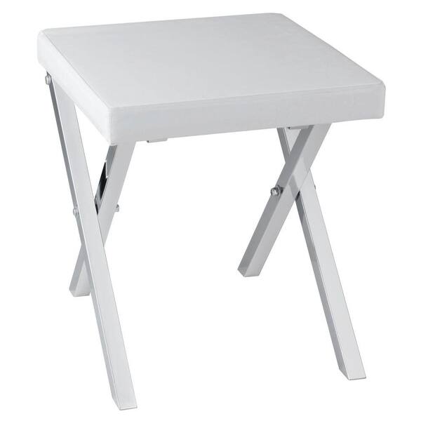 Taymor 14 in. x 15.75 in. Folding Vanity Stool in Chrome