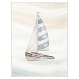Ocean Oasis Little Sail II by Patricia Pinto 1-Piece Floater Frame Giclee Coastal Canvas Art Print 42 in. x 32 in.