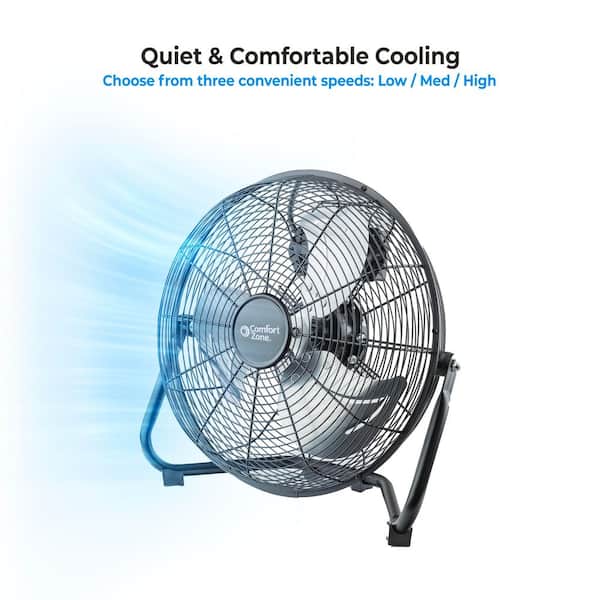 Comfort Zone 12 in. High Velocity 3 Speed Cradle Fan in Black