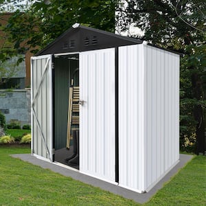 6 ft. W x 4 ft. D Electro-Galvanized Metal Sheds and Outdoor Storage Shed with Lockable Doors, Tool Sheds(24 sq. ft.)