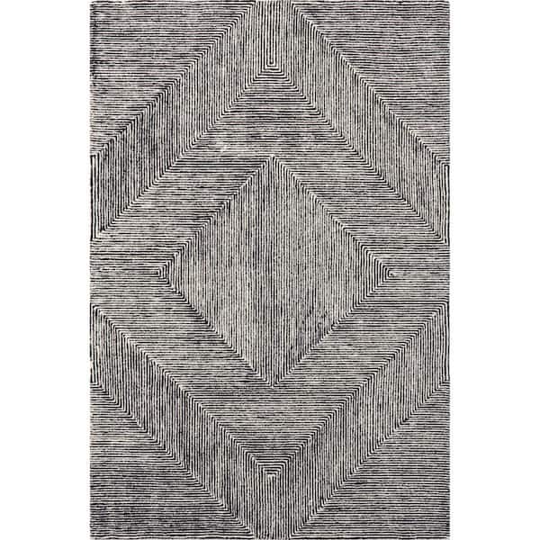 Heidi Modern Hand Tufted Wool Charcoal 8 ft. x 10 ft. Area Rug