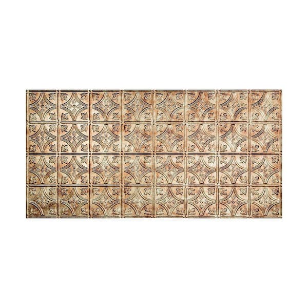 Fasade Traditional Style #1 2 ft. x 4 ft. Glue Up PVC Ceiling Tile in Bermuda Bronze