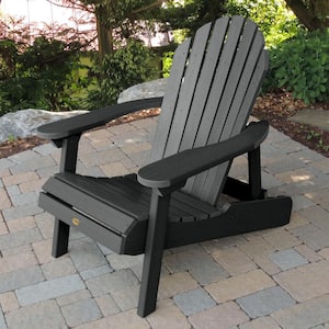 Hamilton Black Folding and Reclining Plastic Adirondack Chair