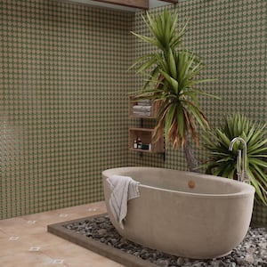 Tetuan Astre Cotto Emerald 7-1/4 in. x 6 in. Porcelain Wall Take Home Tile Sample