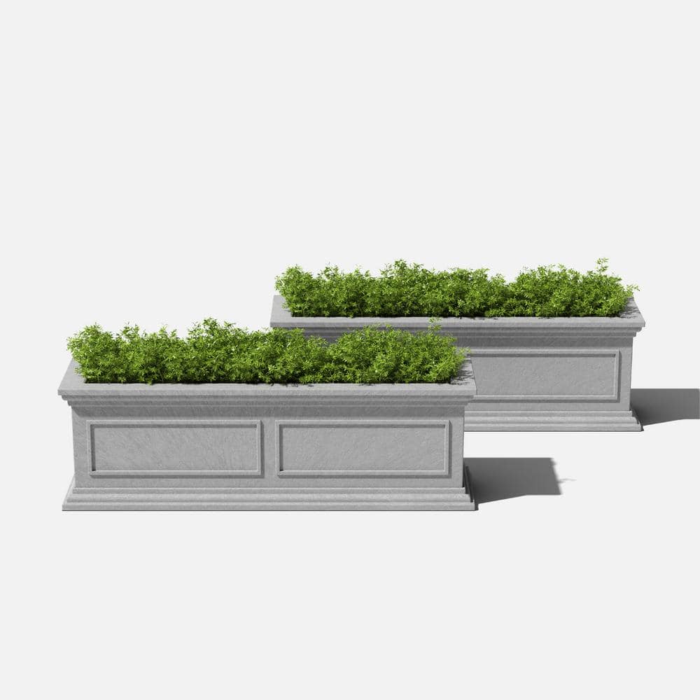 Gray 36" Recycled Plastic Outdoor/Indoor Window Box Planter Set