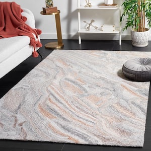 Abstract Gray/Brown 6 ft. x 6 ft. Abstract Gray/Brown Eclectic Square Area Rug