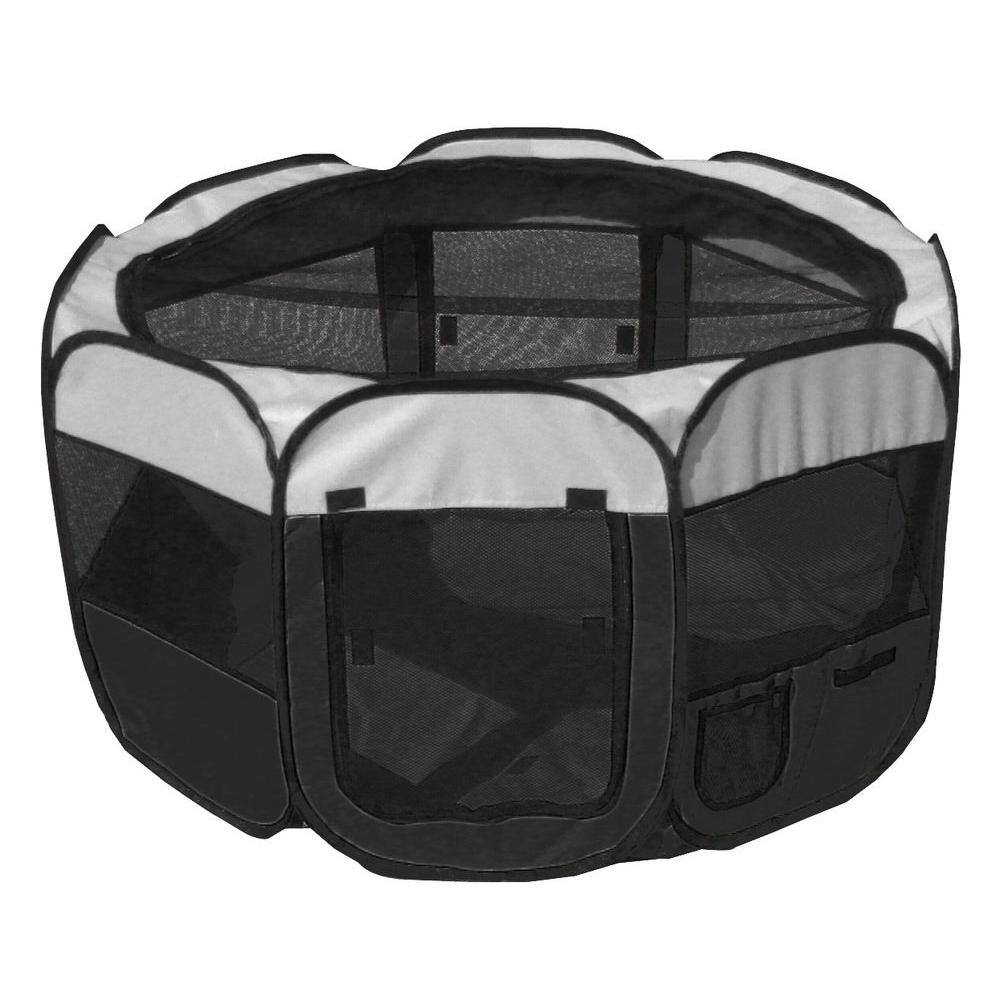Pet Life All-Terrain Lightweight Folding Nylon Travel Dog & Cat Playpen – Soft-Sided & Wired