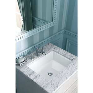 Archer 20 in. Vitreous China Undermount Bathroom Sink in Biscuit with Overflow Drain