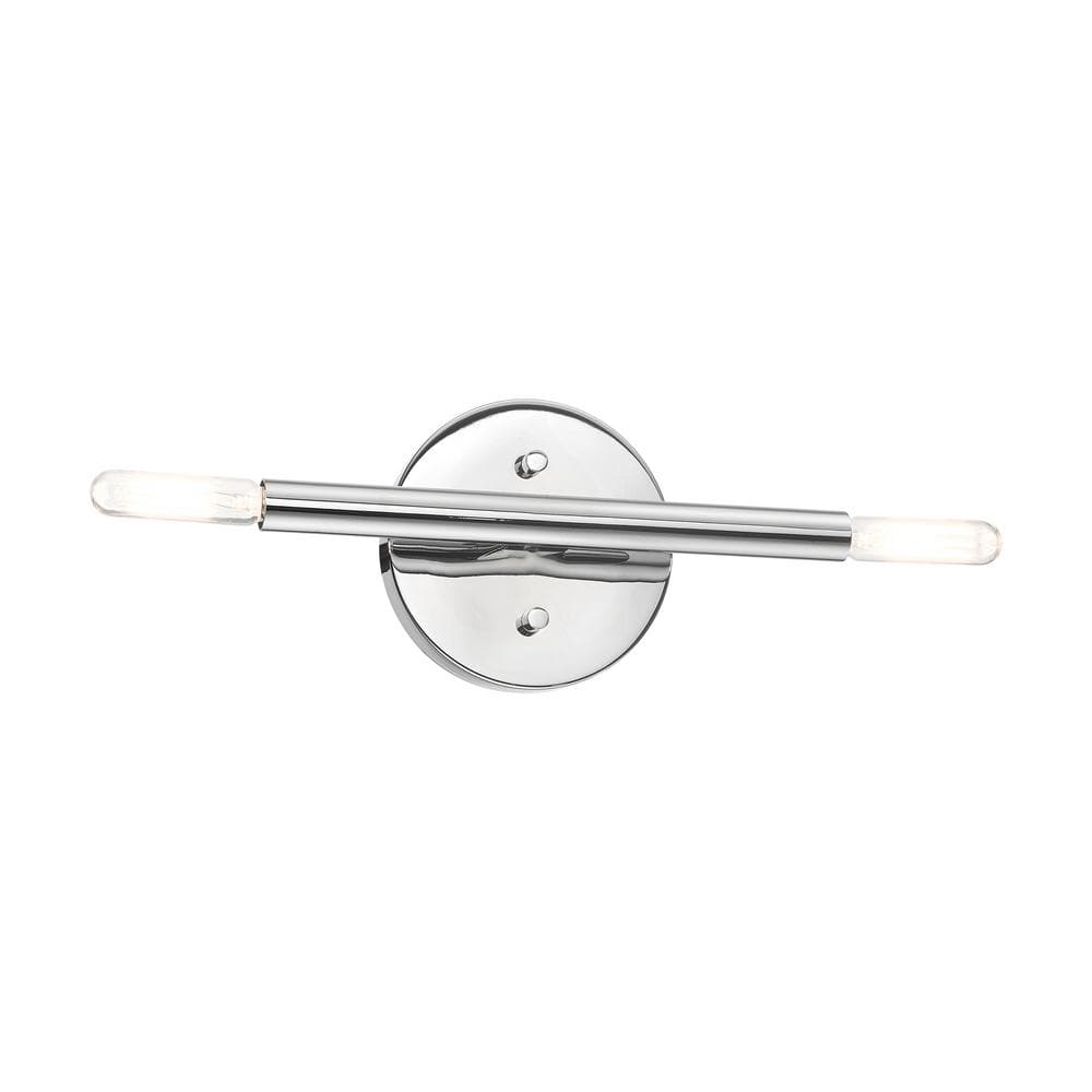 Copenhagen Mid-Century Modern 2-Light Polished Chrome Sconce