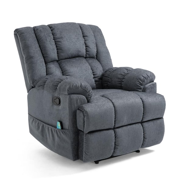 Noble House Talmo Charcoal Heated Massage Recliner