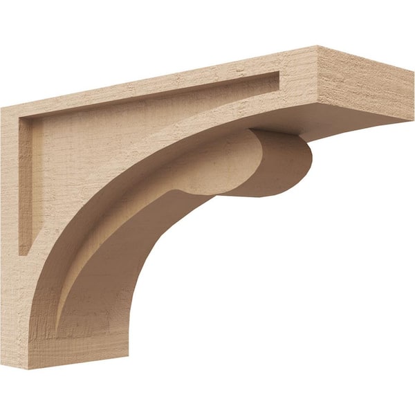 Ekena Millwork 4 in. x 8 in. x 12 in. Series 3 Classic Viola Rough Cedar Woodgrain Timberthane Polyurethane Corbel, Primed Tan