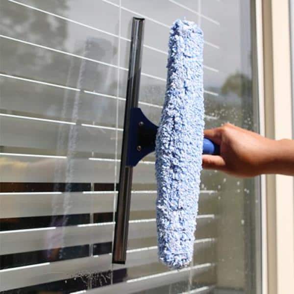Ettore Blue Plastic Backflip Squeegee and Washer Scrubber