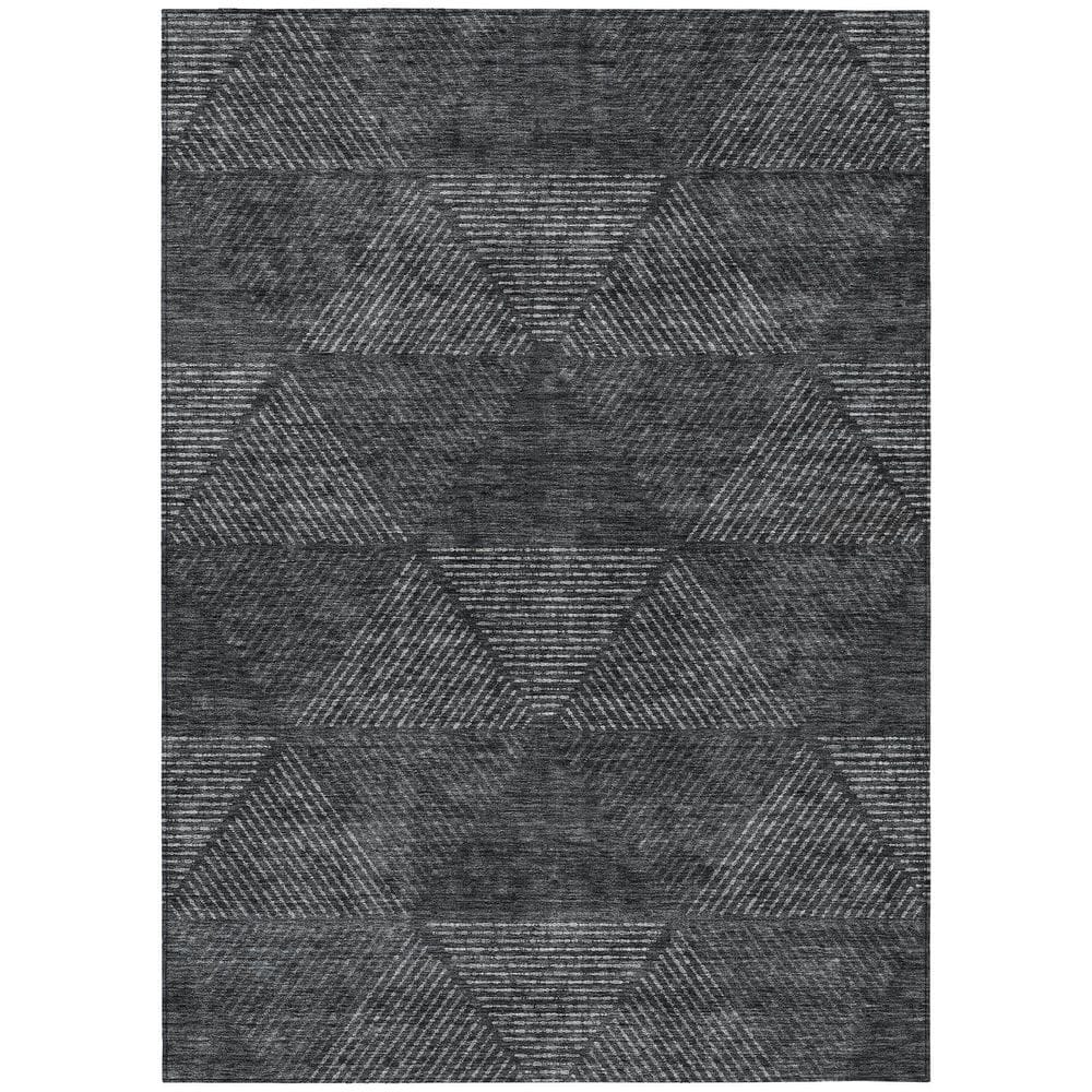 Chantille Machine Washable Indoor/Outdoor Abstract ACN777 Charcoal 5 ft. x 7 ft. 6 in. Area Rug price history on PriceWatchPro