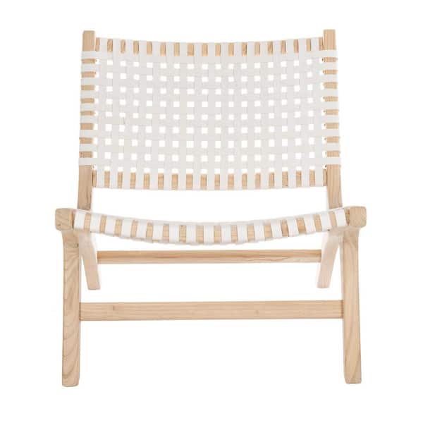 SAFAVIEH Luna Beige/White Leather Side Chair