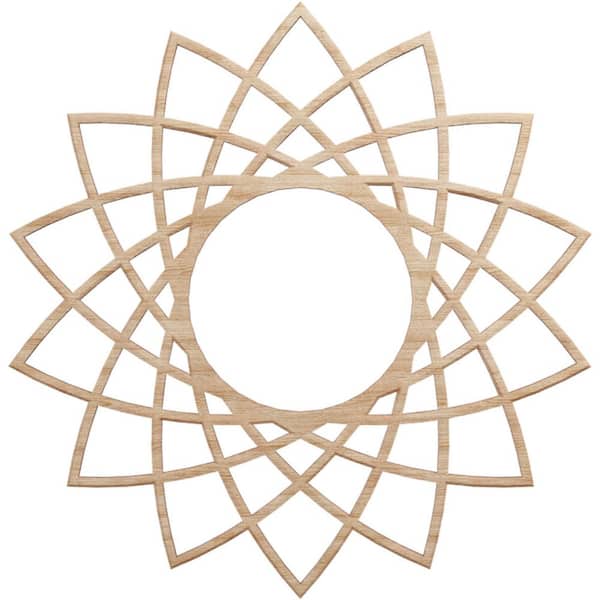 Ekena Millwork 16 in. x 16 in. x 1/4 in. Eleanor Wood Fretwork Pierced Ceiling Medallion, Alder
