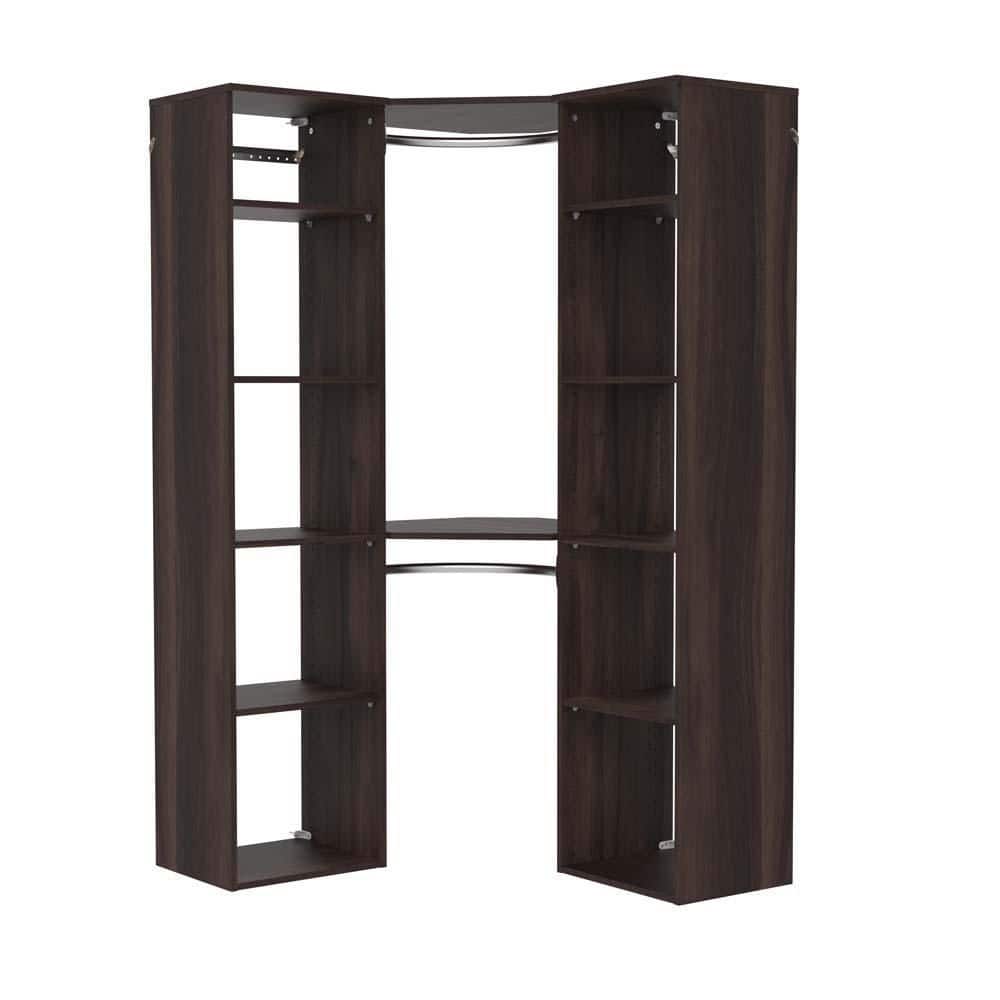 ClosetMaid Style+ Bleached Walnut Hanging Wood Closet Corner System with  (2) 16.97 in. W Towers, 2 Corner Shelves and 2 Corner Rods 10000-02181 -  The Home Depot