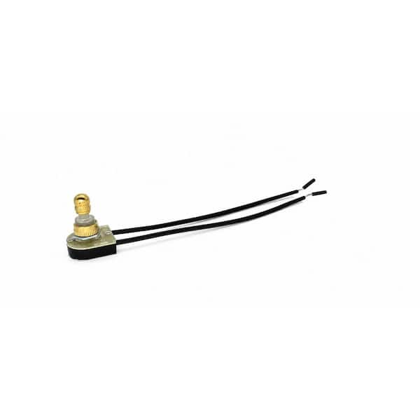 6 Amp Single-Pole Rotary Switch, Brass, ETL Listed 2-Position Rotary Switch for Lamps and Low-Load Electrical Devices