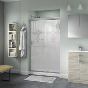 STERLING Deluxe 44-48 in. x 70 in. Framed Sliding Shower Door in Silver  with Rain Glass Texture 5976-48S - The Home Depot