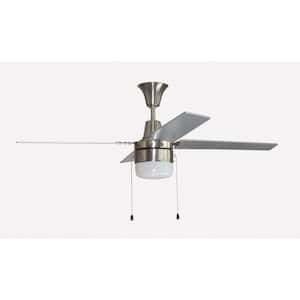 Connery 48 in. LED Indoor Brushed Polished Nickel Finish Downrod Mount Ceiling Fan with Reversible Blades and Light Kit