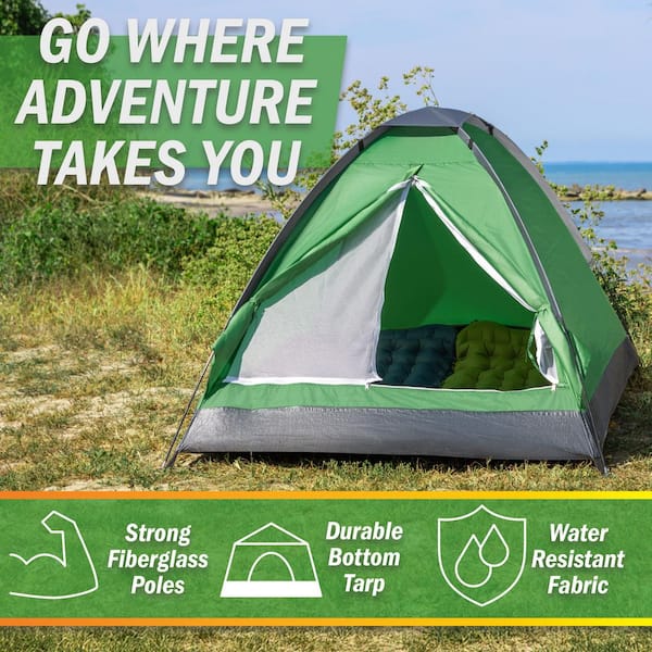 Wakeman Outdoors 2-Person Leafy Green Happy Camper Tent M470010